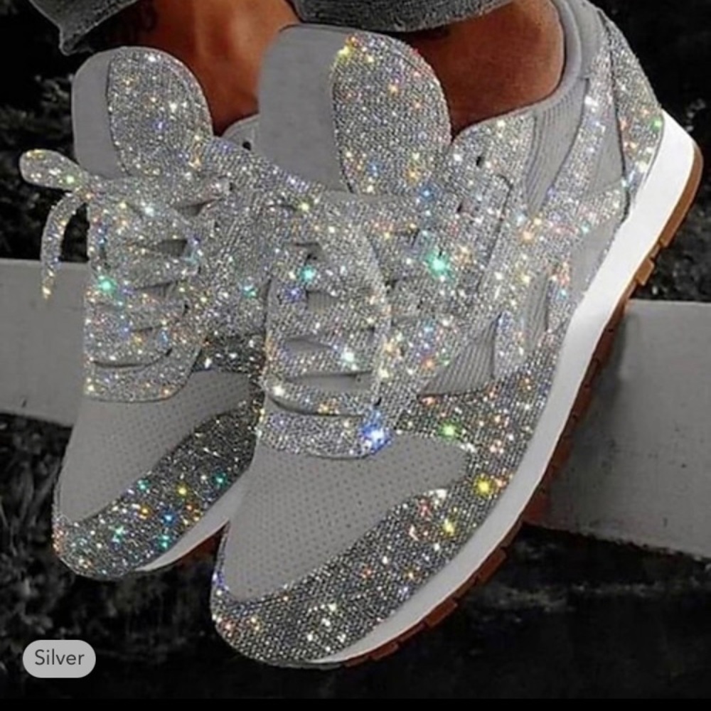Women's Silver Glitter Sneakers